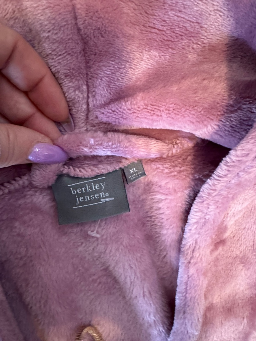 Plush Light Purple Lounge Robe - Picture 2 of 4
